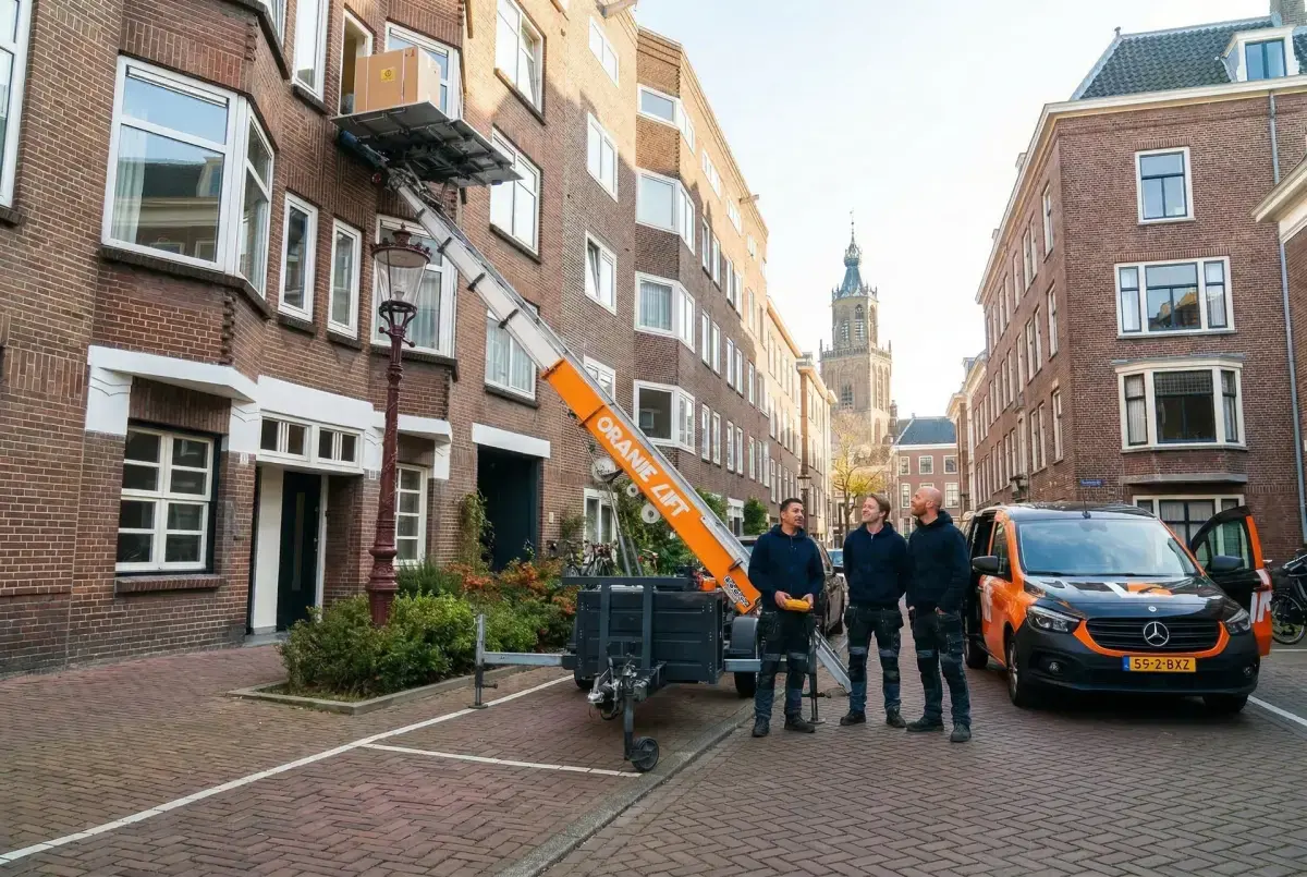 Verhuislift in actie bij duurzame verhuizing