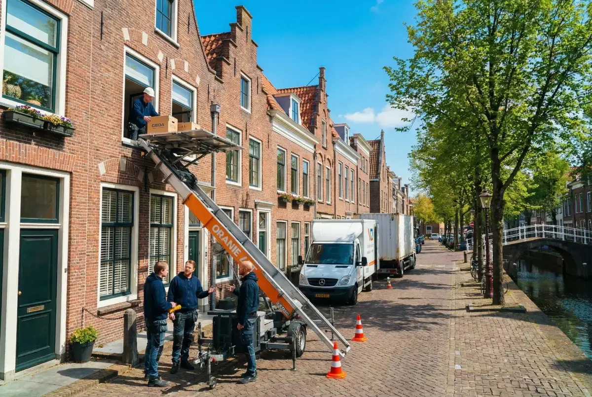 Aanhangerlift bij woning in Almere