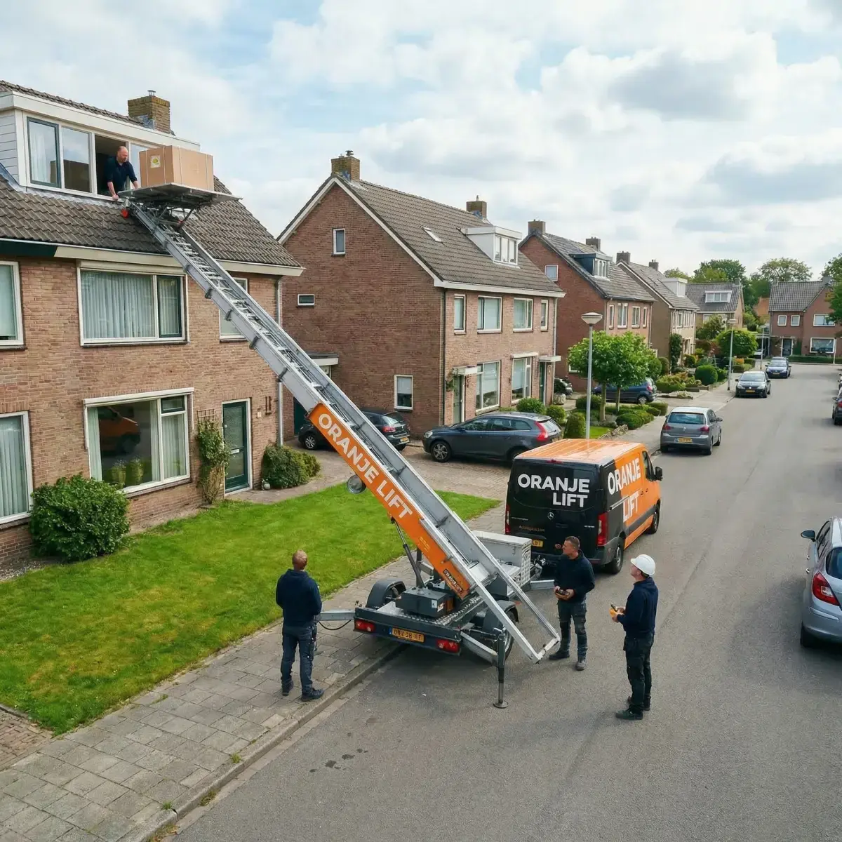 Verhuislift geplaatst in woonwijk Almere